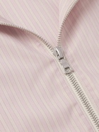 Auralee - Striped Cotton-Blend Poplin Half-Zip Hooded Jacket - Pink