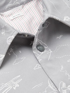 Thom Browne - Grosgrain-Trimmed Printed Cotton-Canvas Shirt Jacket - Gray