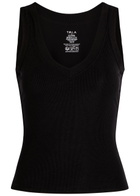 Tala 365 Ribbed V-neck Stretch-modal Vest Black