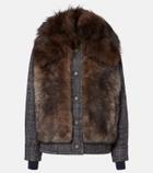 Moncler Grenoble Faite shearling-trimmed virgin wool down ski jacket