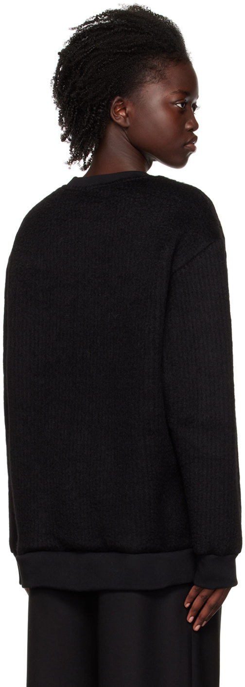 J KOO Black Embroidered Sweatshirt