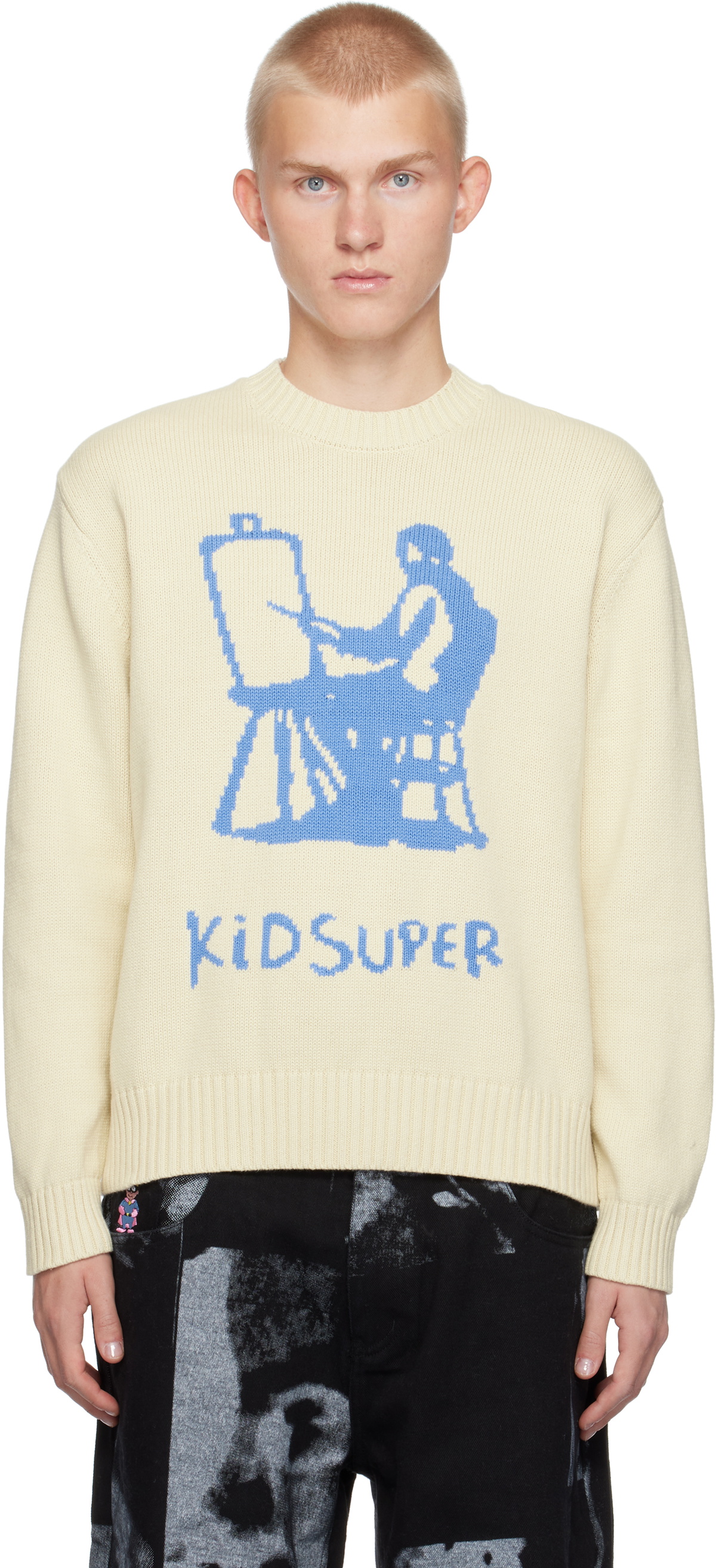 KidSuper Off-White Painter Graphic Sweater