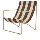 ferm LIVING Desert Lounge Chair in Cashmere/Off-White/Chocolate 