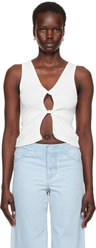 Photo: Christopher Esber White Open Twist Tank Top