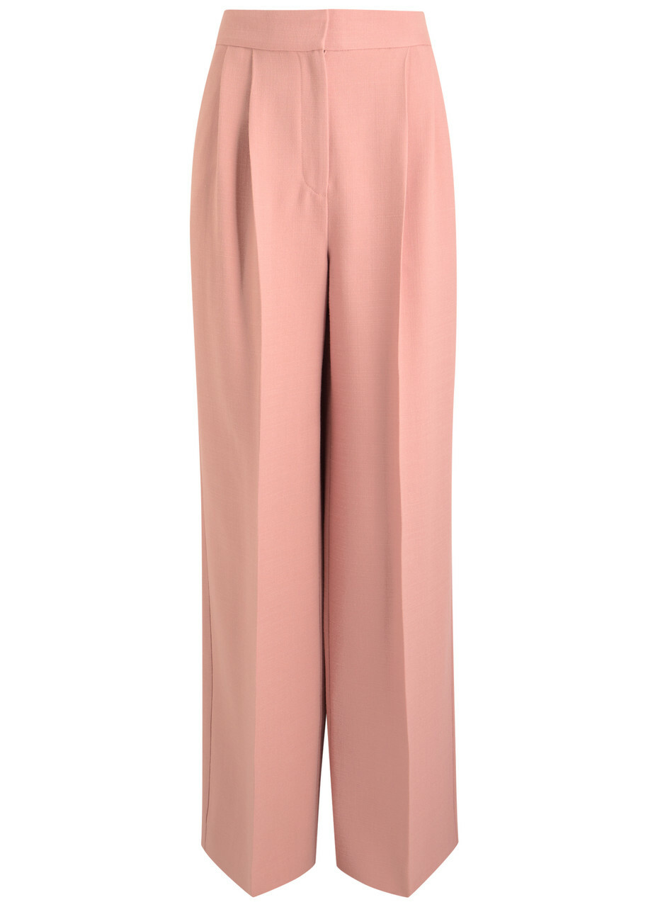 Erdem Wide-leg Twill Trousers Light Pink