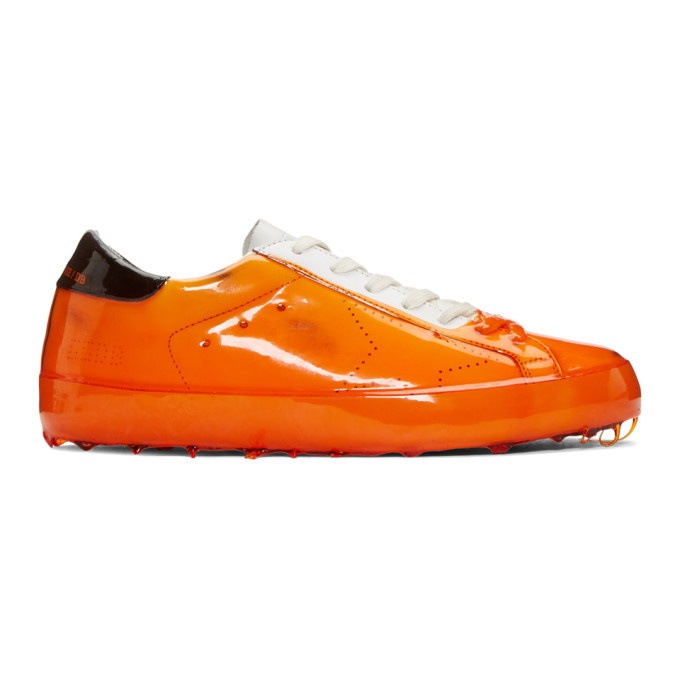 Photo: Golden Goose Orange Skate Dip Superstar Sneakers