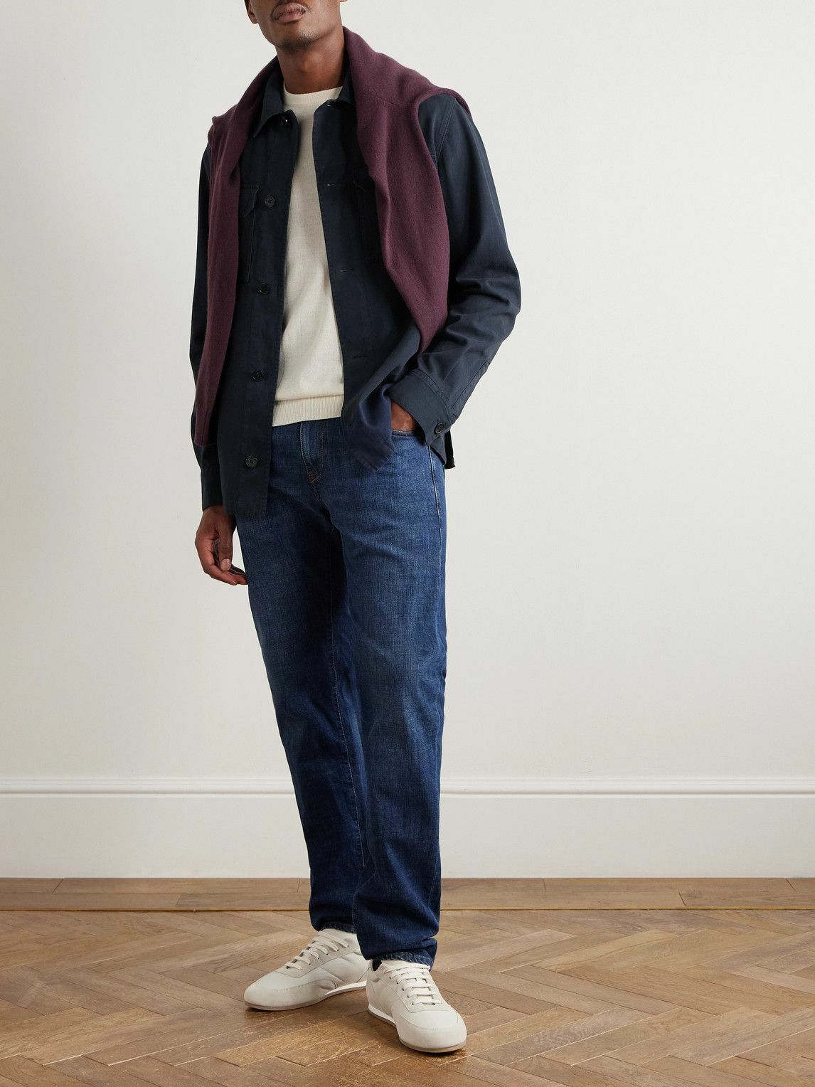 Incotex - Cotton and Cashmere-Blend Overshirt - Blue