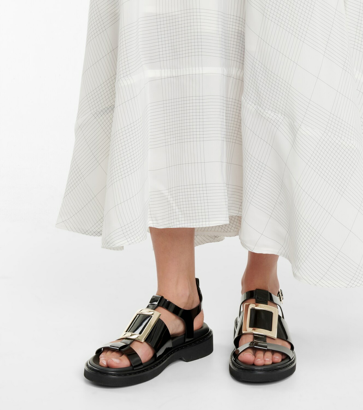Roger Vivier Viv' Rangers patent leather sandals Roger Vivier