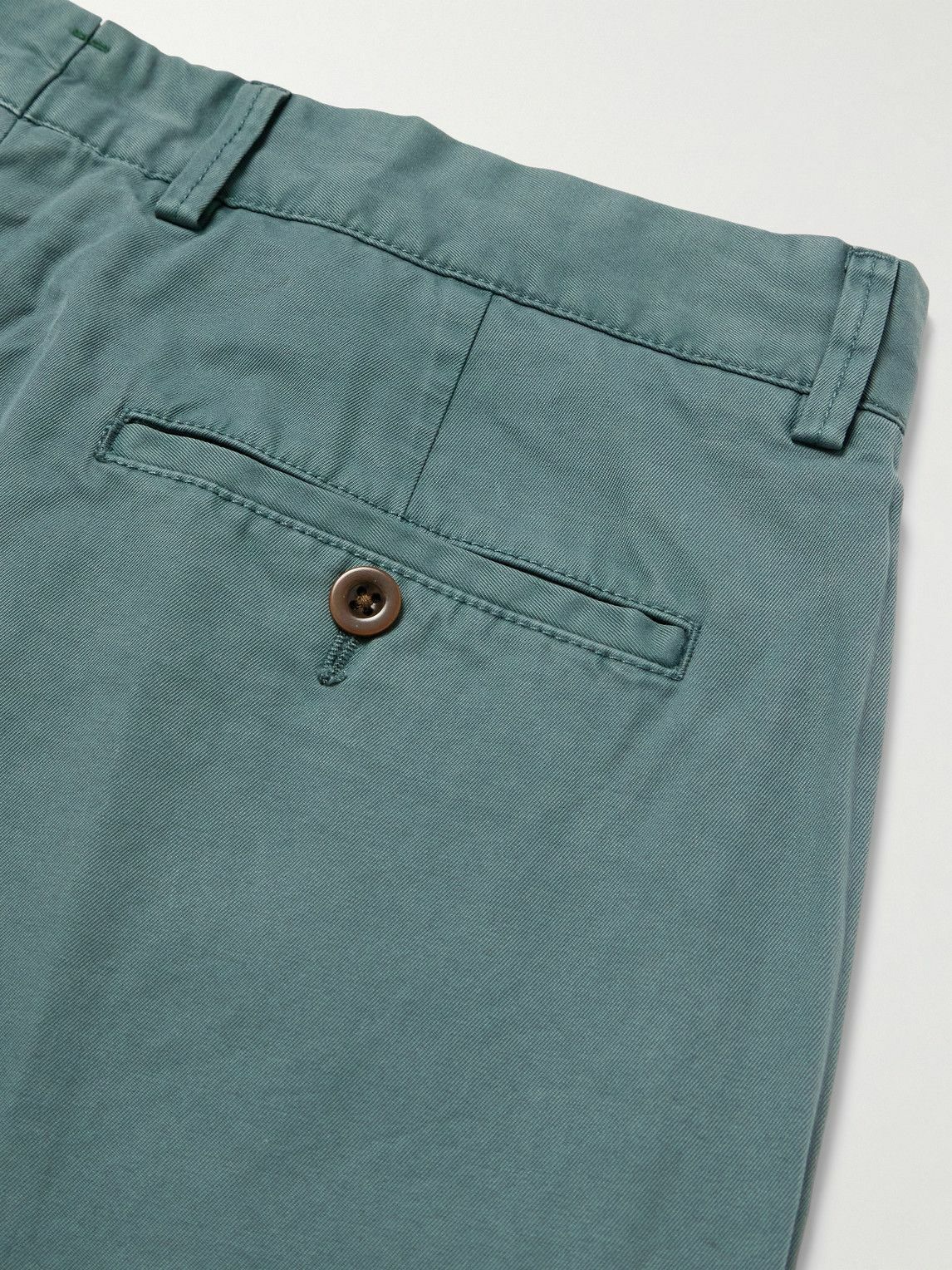 Sid Mashburn - Field Slim-Fit Tapered Garment-Dyed Cotton-Twill Trousers - Blue