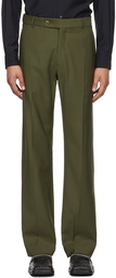 Martine Rose Khaki Wool Relaxed Trousers