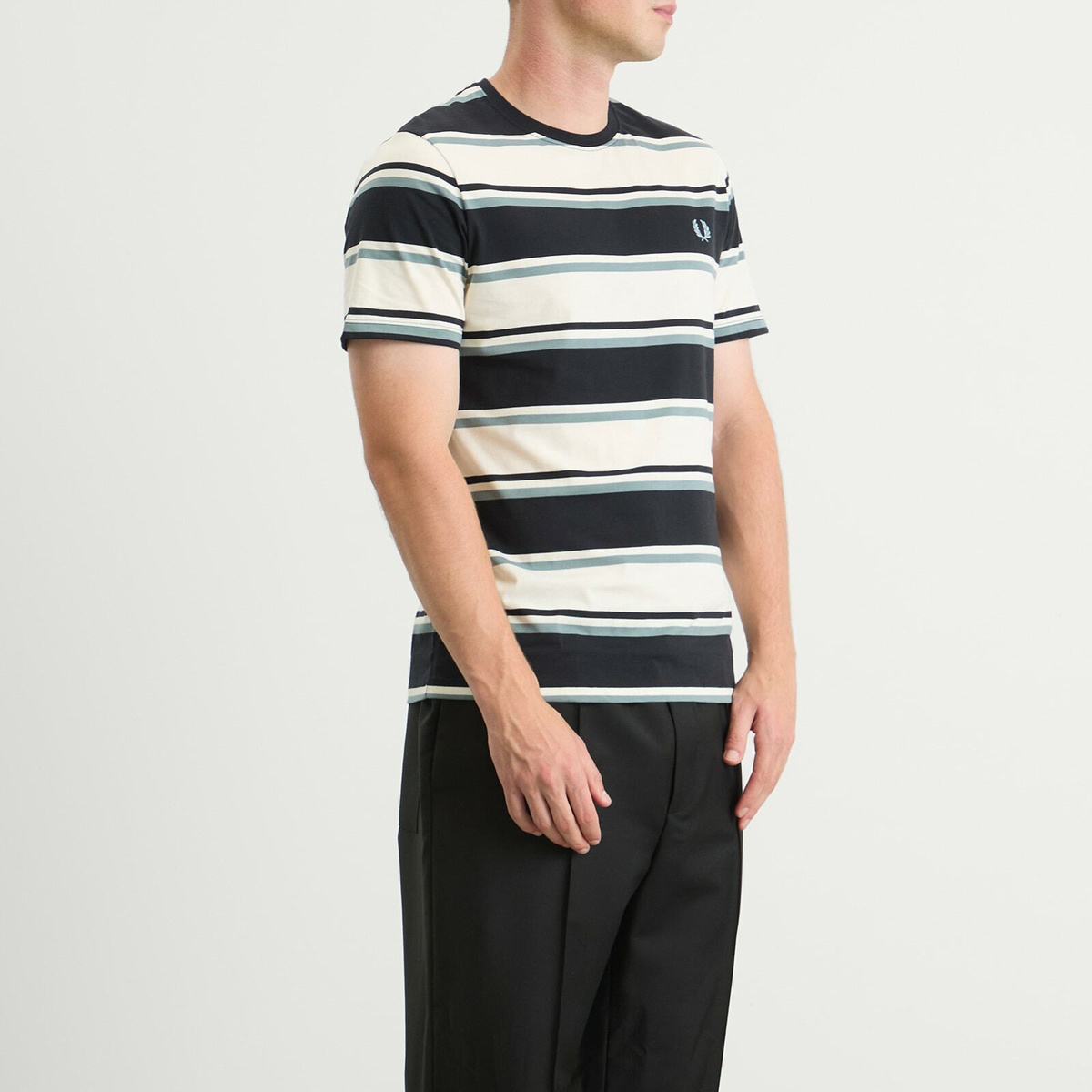 Fred Perry Men's Bold Striped T-Shirt in Navy