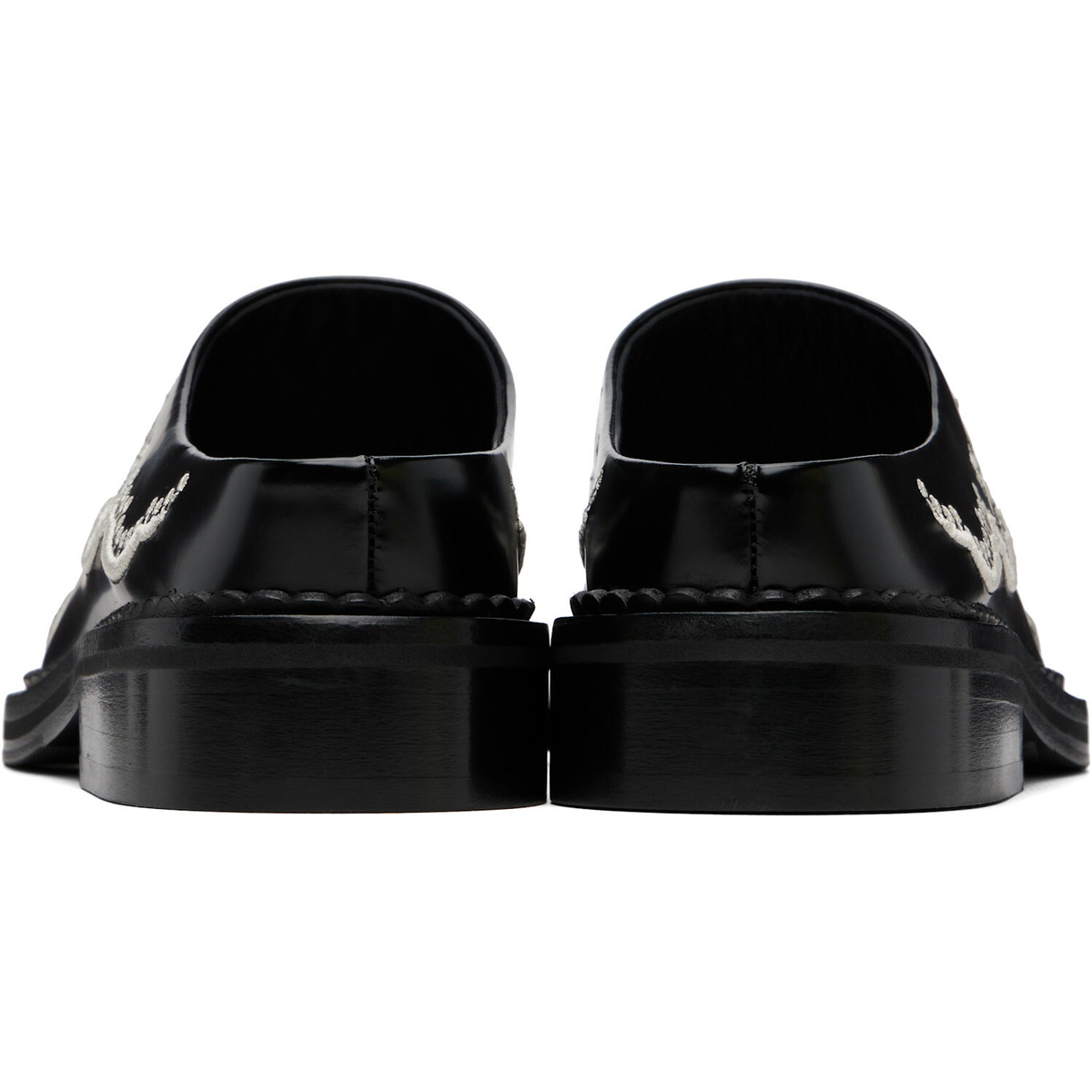 Simone Rocha Black Floral Lace Mule Loafers