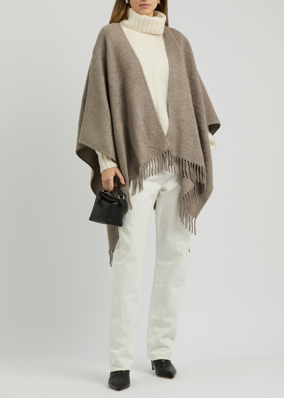 Eileen Fisher Bouclé Alpaca-blend Shawl - Taupe - One Size