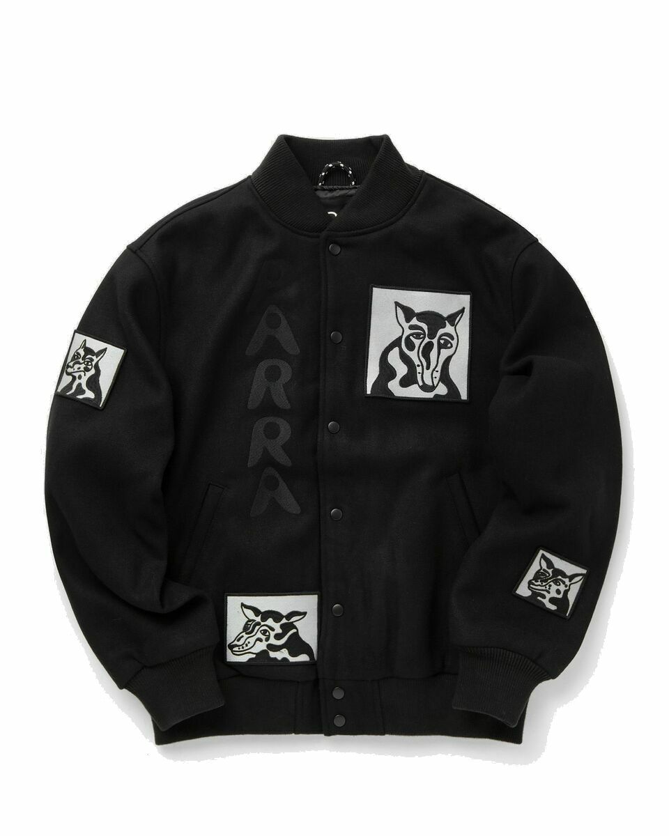 Photo: By Parra Dog Faced Varsity Jacket Black - Mens - College Jackets