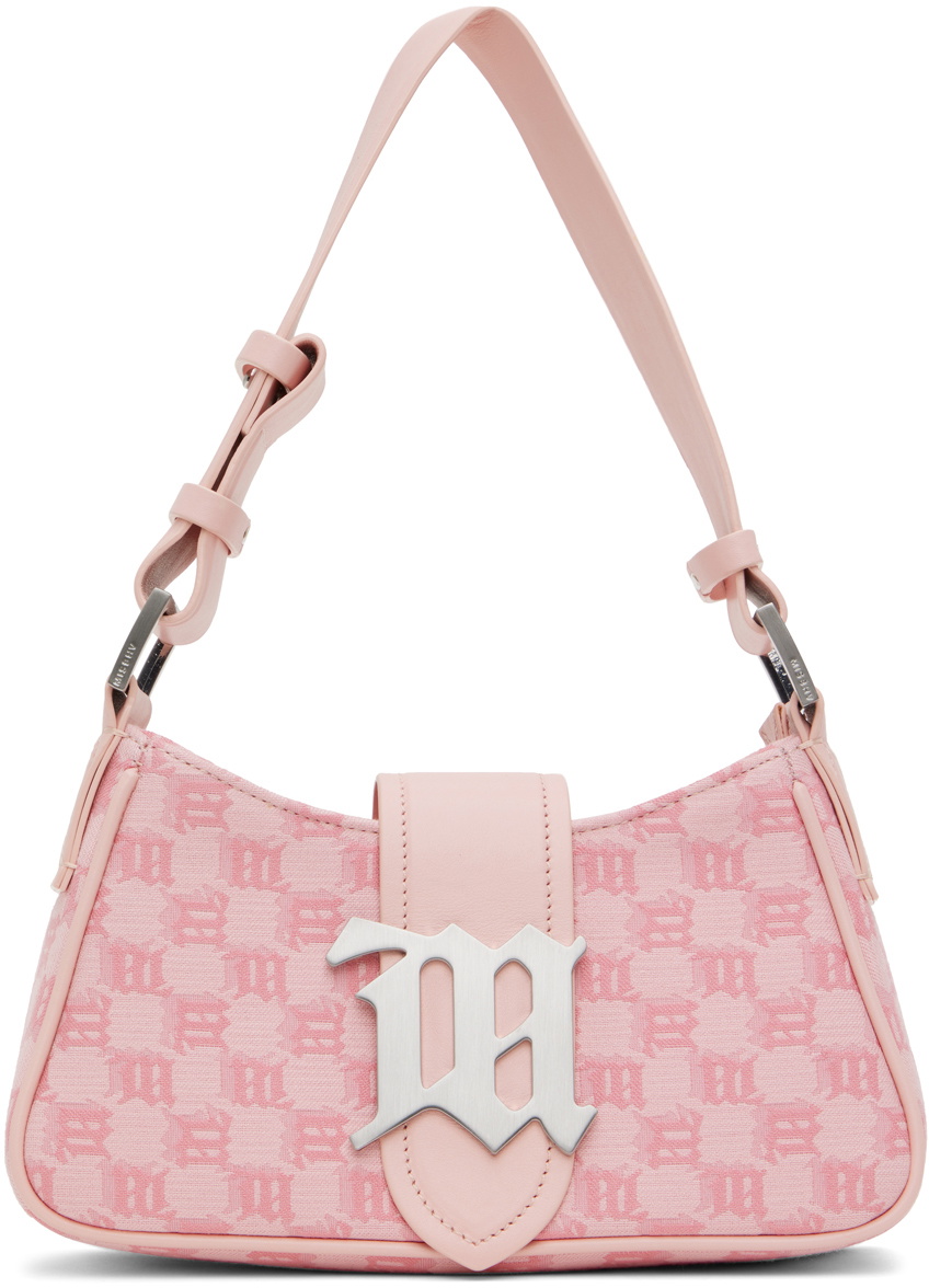 MISBHV Pink Jacquard Monogram Small Shoulder Bag