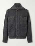 RRL - Charles Striped Cotton-Blend Fleece Jacket - Gray