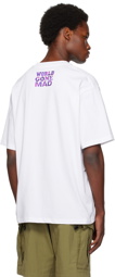 BAPE White 'World Gone Mad' T-shirt