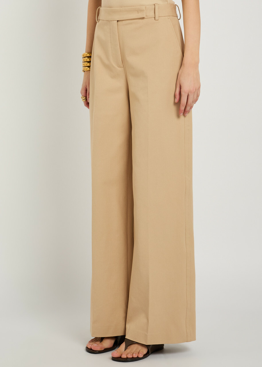 Joseph Yukio Flared-leg Trousers Beige