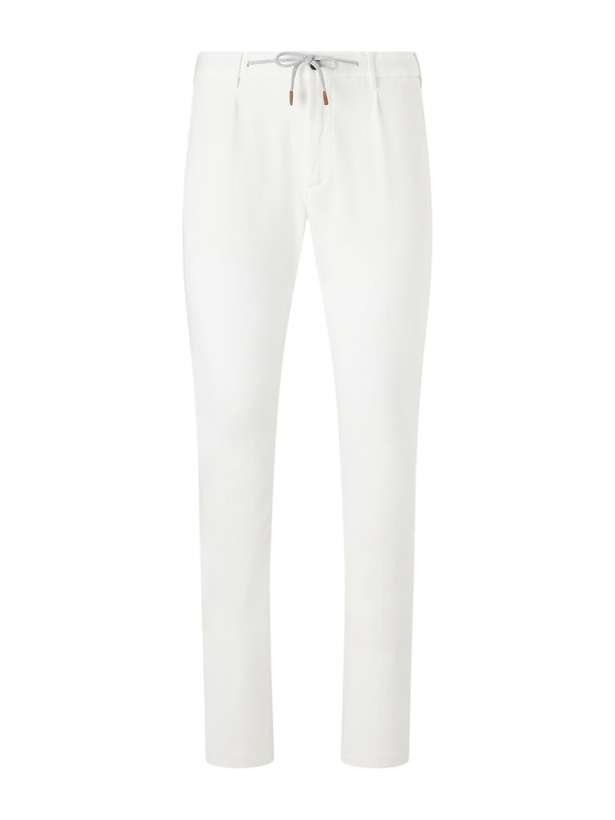 Photo: Eleventy - Straight-Leg Cotton-Blend Trousers - White