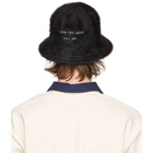 Saintwoods Black Fuzzy Bucket Hat