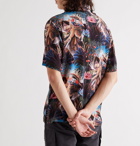 Endless Joy - Jauk Convertible-Collar Printed Silk-Crepe Shirt - Black