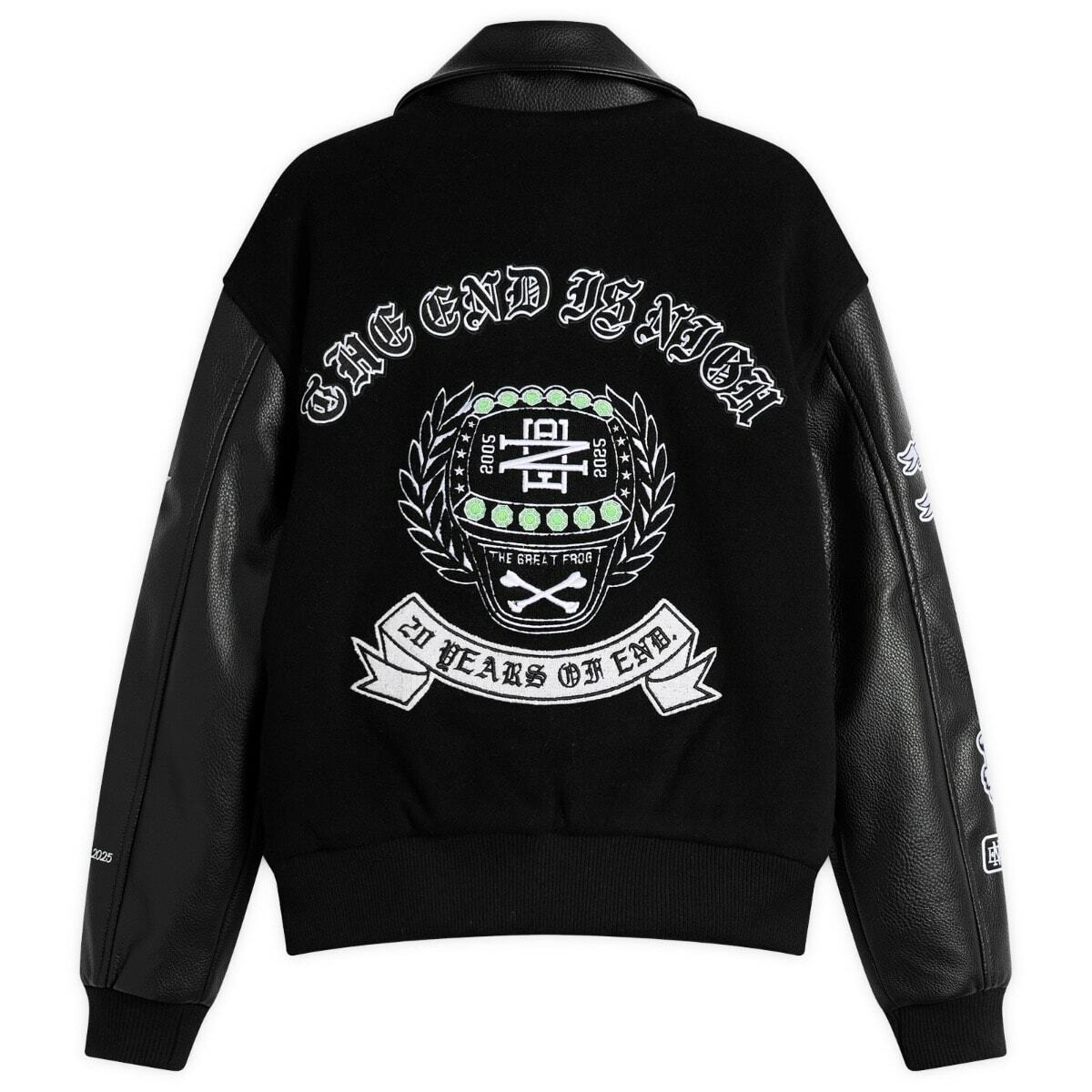 END. X The Great Frog Varsity Jacket in Black/Emerald
