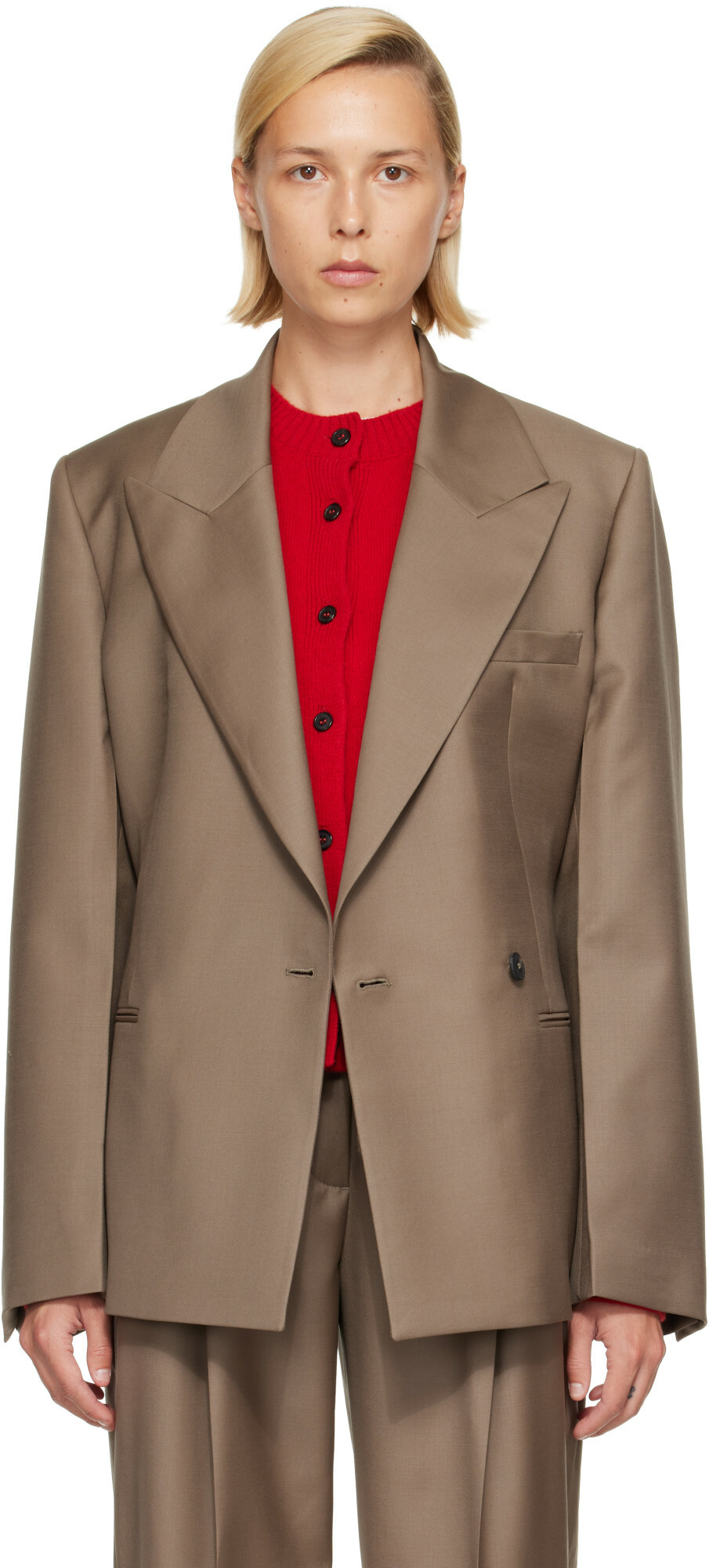 Róhe Taupe Hourglass Shaped Blazer
