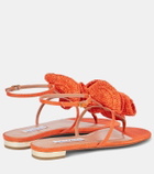 Aquazzura Noches Tropicales raffia thong sandals