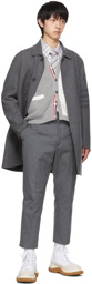 Thom Browne Grey Double Face Melton 4-Bar Coat