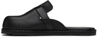 Moschino Black Leather Mule Loafers