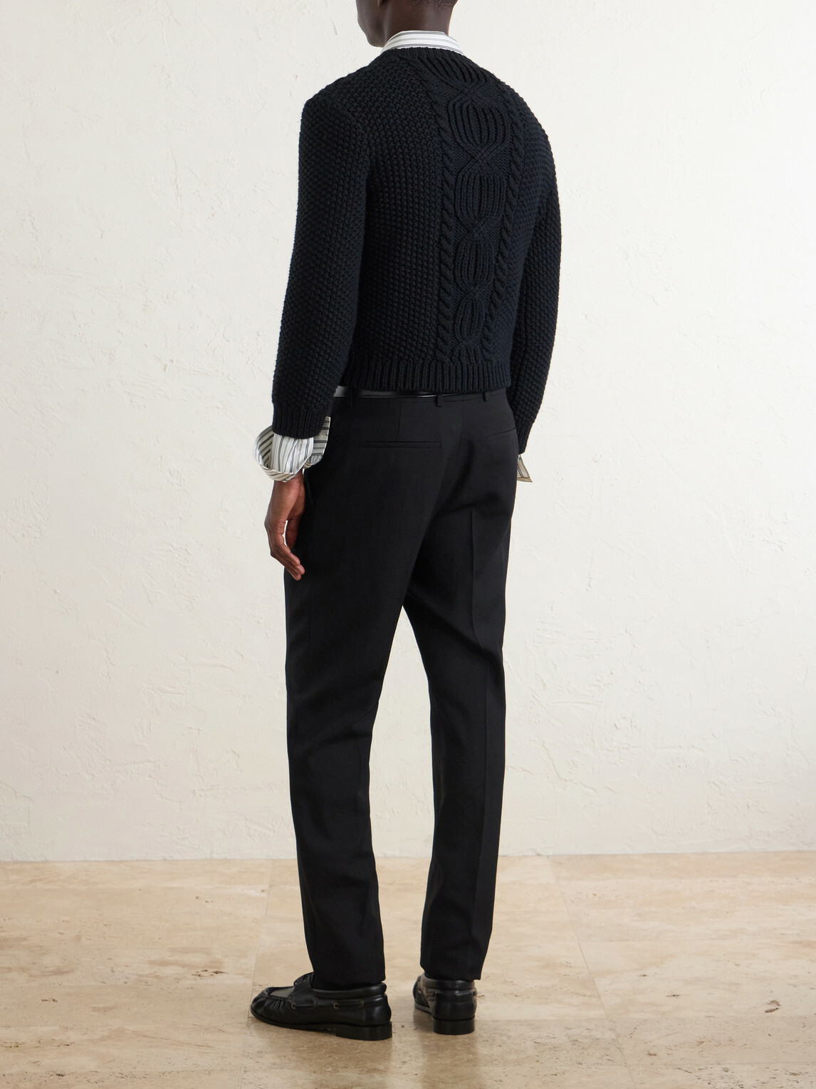 SAINT LAURENT - Knitted Wool Sweater - Black