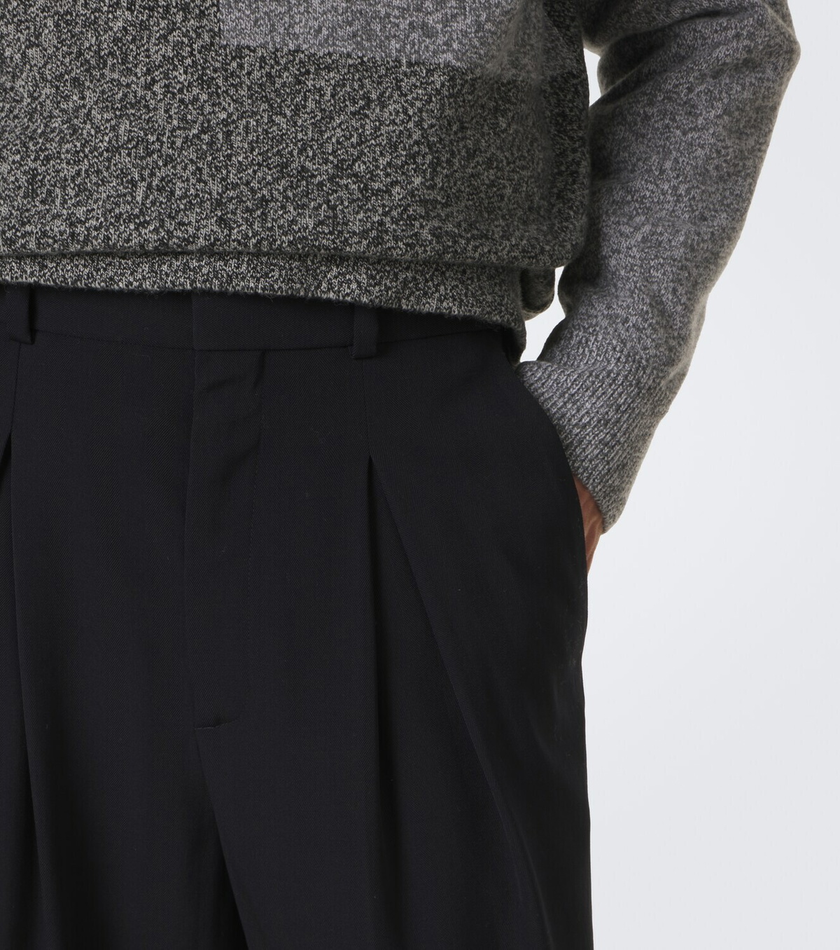 Jacquemus Losange pleated virgin wool wide-leg pants