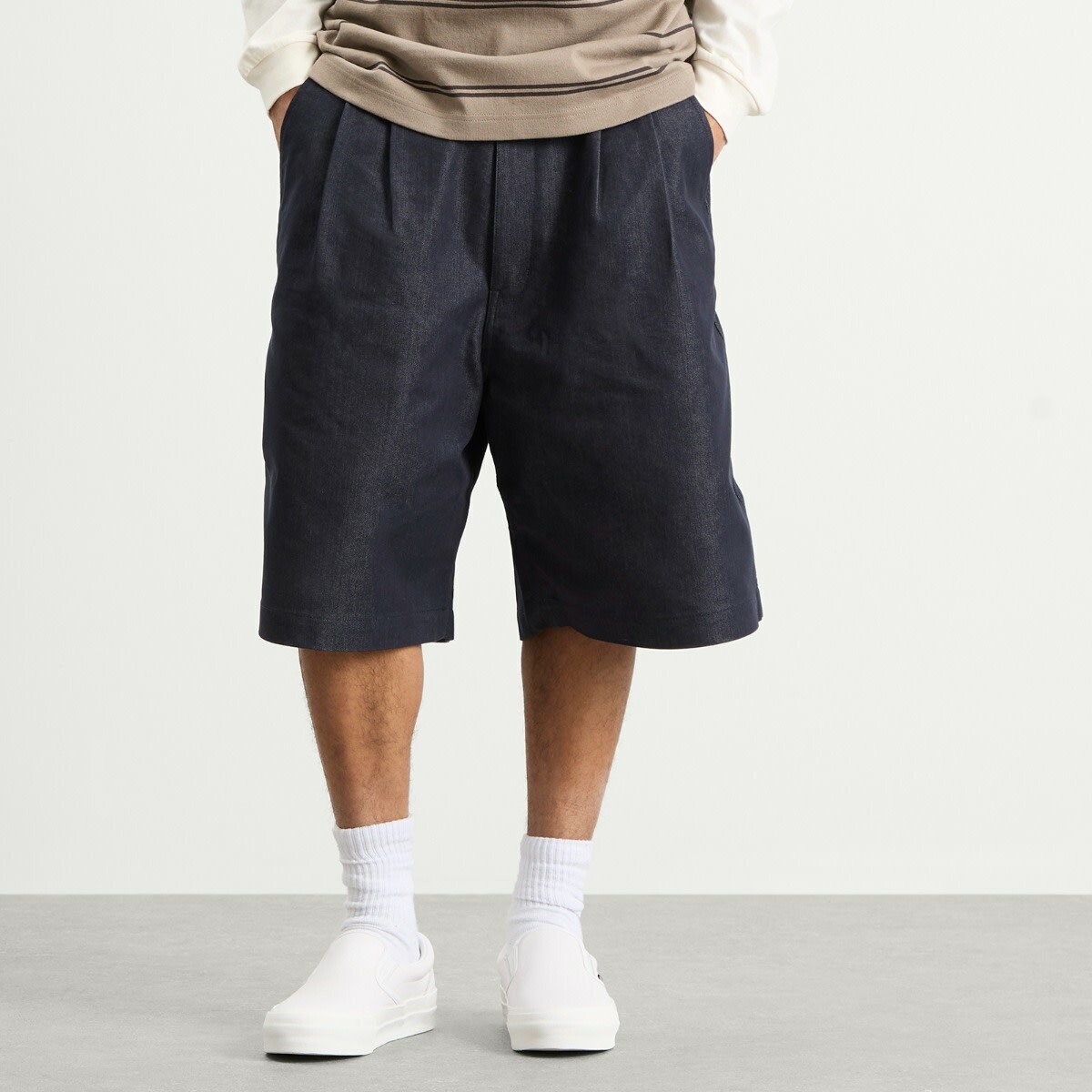 Comme des Garçons Homme Men's Denim Shorts in Navy White