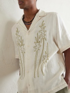 Frescobol Carioca - Alves Embroidered Linen Shirt - Neutrals