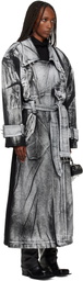 VAQUERA Black & White Painted Workwear Trench Coat