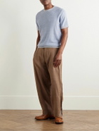 PIACENZA 1733 - Silk and Linen-Blend T-Shirt - Blue