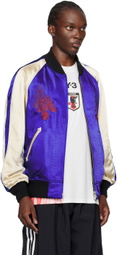 Y-3 Blue & Black JFA Edition Souvenir Reversible Bomber Jacket