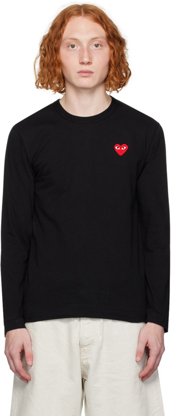 Photo: COMME des GARÇONS PLAY Black Heart Patch Long Sleeve T-Shirt