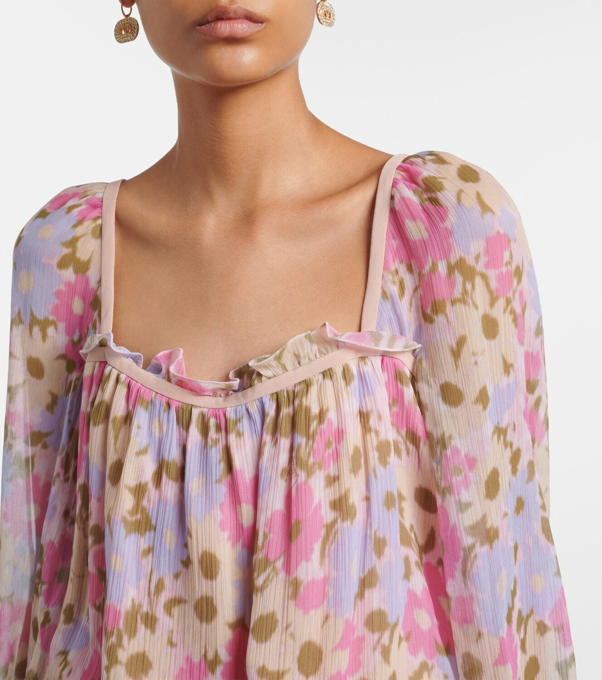 Valentino Floral silk georgette blouse