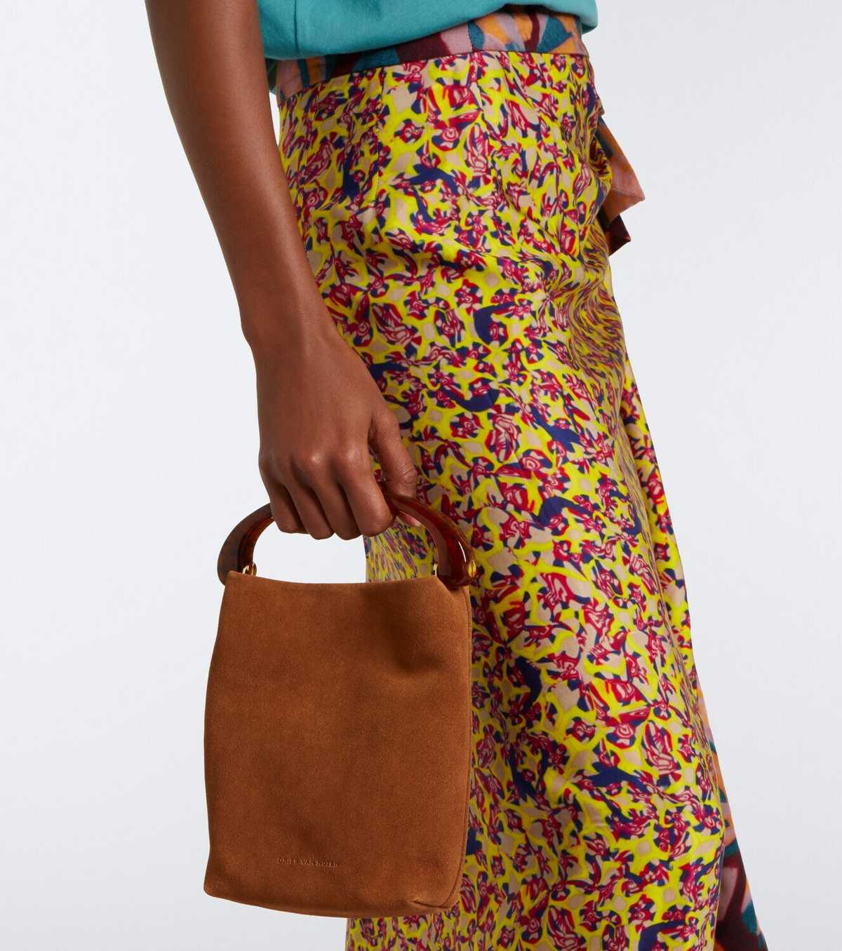 Dries Van Noten Crisp Mini suede top-handle bag