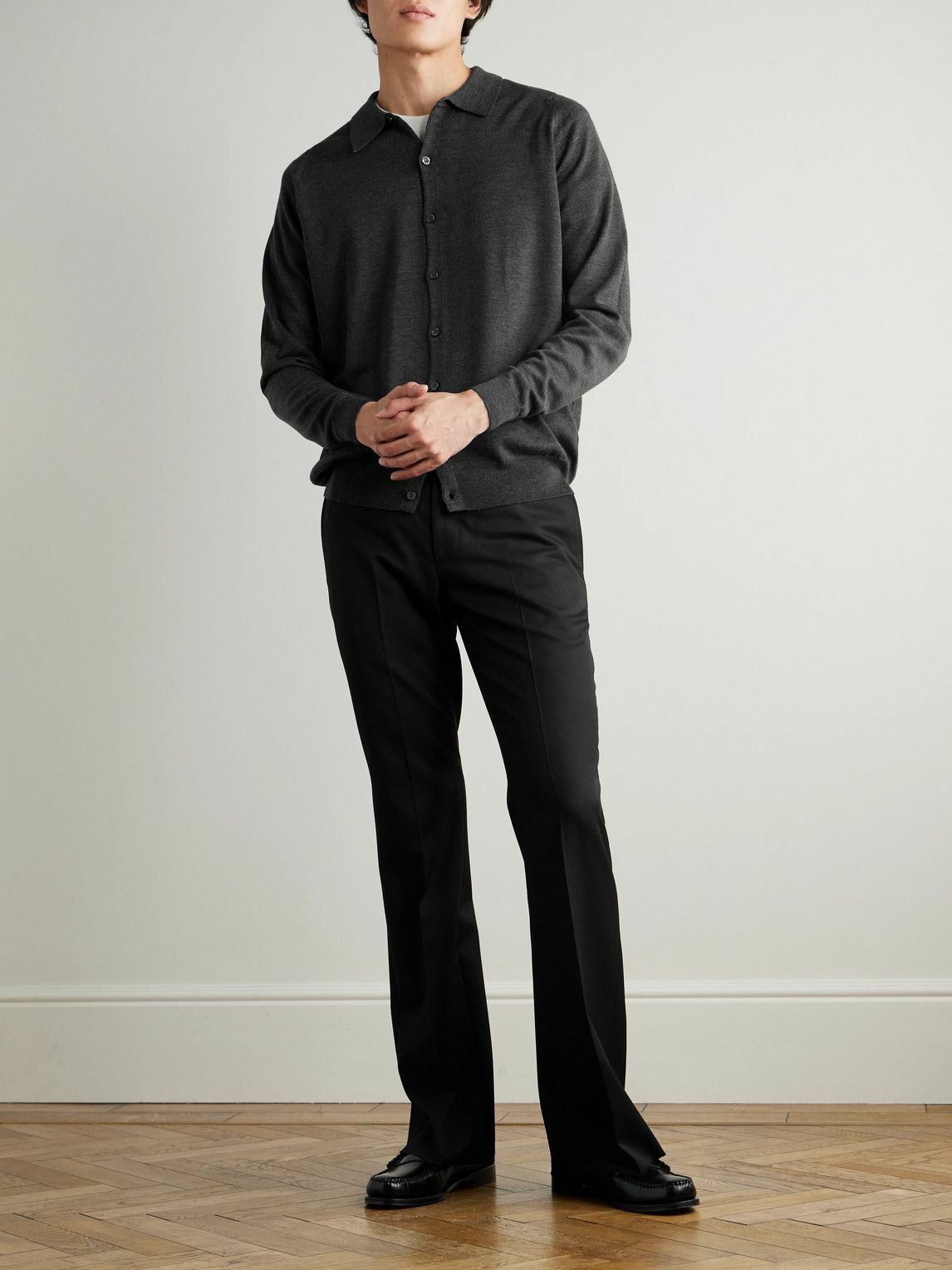 John Smedley - Tibor Merino Wool Cardigan - Gray