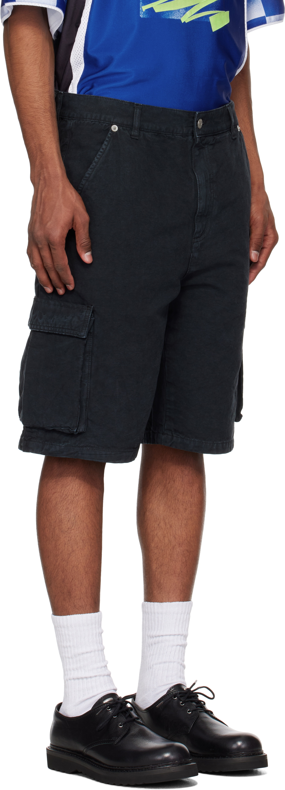 le PÈRE Black Star Drover Cargo Shorts