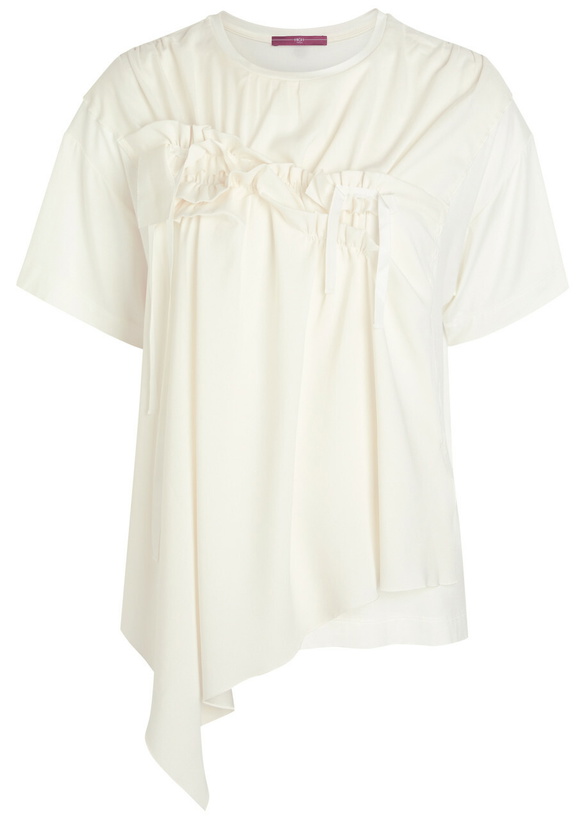Photo: High Mentor Ruffled Jersey T-shirt Cream