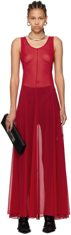 Photo: Peter Do Red Semi-Sheer Maxi Dress