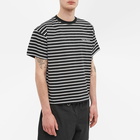 Uniform Experiment Men's Embroidery Logo Stripe T-Shirt in Black/White