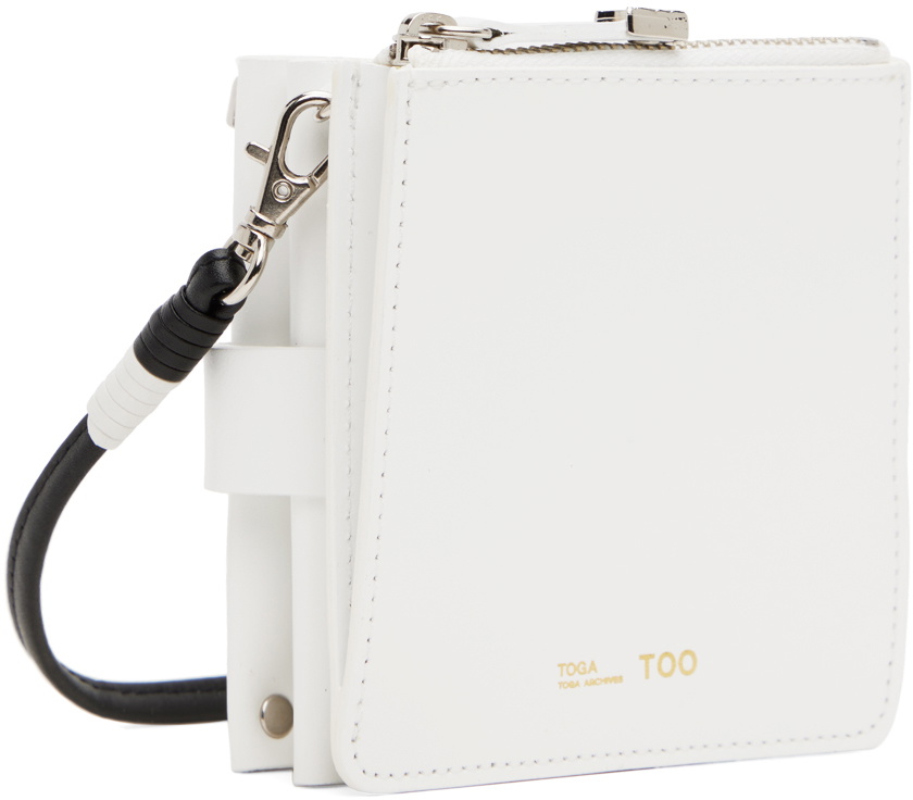 Toga Pulla White Leather Wallet Shoulder Bag Toga Pulla