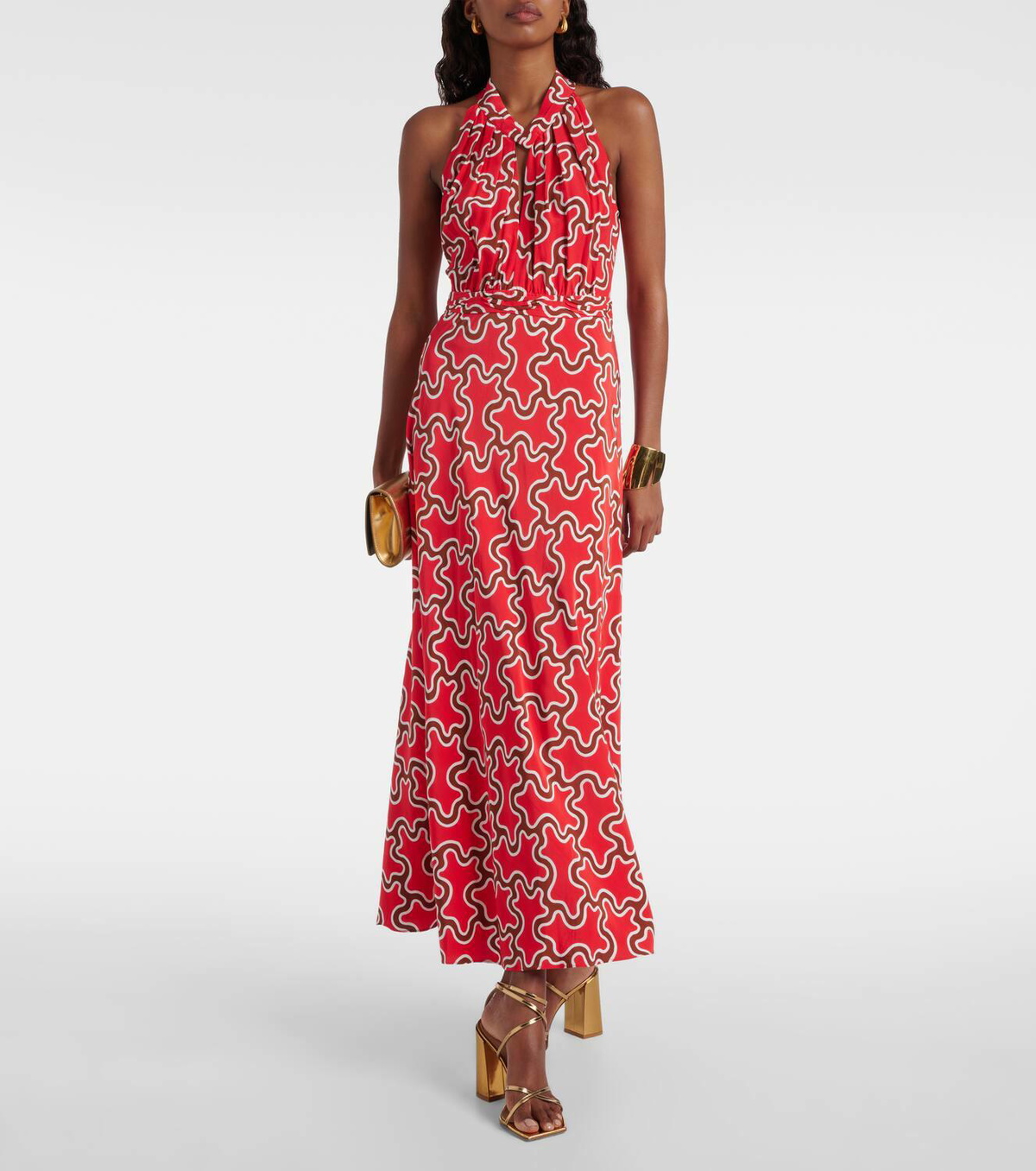 Diane von Furstenberg Nyck printed halterneck midi dress