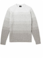 Brioni - Dégradé Ribbed Cashmere and Wool-Blend Sweater - Neutrals