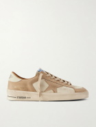 Golden Goose - Stardan Distressed Colour-Block Full-Grain Nubuck and Leather Sneakers - Neutrals