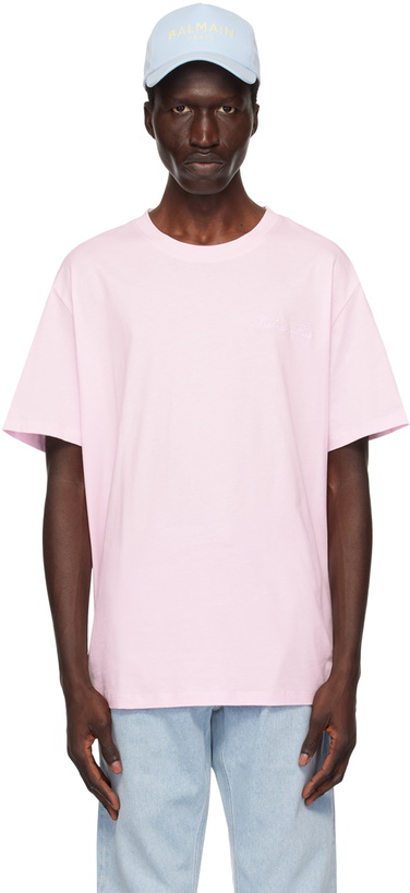 Photo: Balmain Pink 'Balmain Signature' T-Shirt